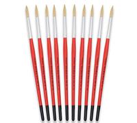 Tristar Série 308 Lot de 10 Brosses rondes en soie de porc n°14 Rouge