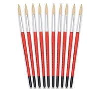Tristar Série 308 Lot de 10 Brosses rondes en soie de porc n°18 Rouge