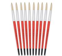 Tristar Série 308 Lot de 10 Brosses rondes en soie de porc n°20 Rouge