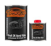 TRISTARcolor Kit d’apprêt 2K HS Couche de Fond Gris 1,3 kg + durcisseur | Apprêt époxy & durcisseur pour peinture auto, égalise les imperfections, anticorrosion, Made in Germany