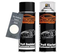 TRISTARcolor Peinture voiture Bombe aérosol pour Irisbus 334 Bianco +1K | pour Irisbus / Iveco, Blanc De Serie Cabine, Kit peinture de base + vernis, bombes aérosols 400ml