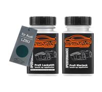 TRISTARcolor Peinture voiture Crayon de retouche peinture pour Audi LZ6U Emerald Green Perl/Smaragd Perl Peinture de base vernis clair 50 ml chacun