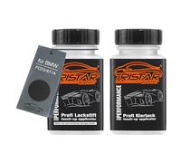 TRISTARcolor Peinture voiture Crayon de retouche peinture pour BMW FQ73-671A Emerald Black Perl X. Peinture de base vernis clair 50 ml chacun