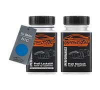 TRISTARcolor Peinture voiture Crayon de retouche peinture pour BMW N1C Strato Blue Metallic Peinture de base vernis clair 50 ml chacun