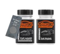 TRISTARcolor Peinture voiture Crayon de retouche peinture pour Great Wall C15 Kong Hui Metallic Peinture de base vernis clair 50 ml chacun