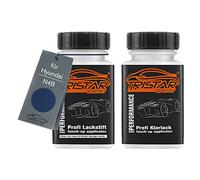TRISTARcolor Peinture voiture Crayon de retouche peinture pour Hyundai N4B Marina Blue Metallic Perl Peinture de base vernis clair 50 ml chacun