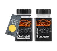 TRISTARcolor Peinture voiture Crayon de retouche peinture pour Mercedes/Daimler Benz 1230 Zinkgelb/Zinc Yellow Peinture de base vernis clair 50 ml chacun