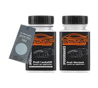 TRISTARcolor Peinture voiture Crayon de retouche peinture pour Mercedes/Daimler Benz 762 Tellursilber Metallic Peinture de base vernis clair 50 ml chacun