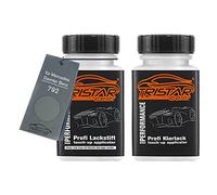 TRISTARcolor Peinture voiture Crayon de retouche peinture pour Mercedes/Daimler Benz 792 Palladiumsilber Metallic Peinture de base vernis clair 50 ml chacun