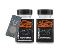 TRISTARcolor Peinture voiture Crayon de retouche peinture pour Mercedes/Daimler Benz 988 Diamantsilber Metallic Peinture de base vernis clair 50 ml chacun
