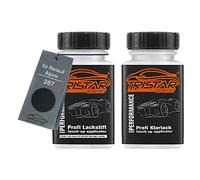 TRISTARcolor Peinture voiture Crayon de retouche peinture pour Renault/Alpine 267 Noir Dore Nacre Peinture de base vernis clair 50 ml chacun