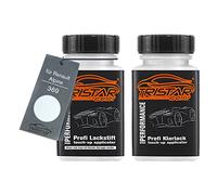 TRISTARcolor Peinture voiture Crayon de retouche peinture pour Renault/Alpine 369 Blanc Glacier/Arktis Weiss Peinture de base vernis clair 50 ml chacun