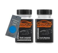 TRISTARcolor Peinture voiture Crayon de retouche peinture pour Renault/Alpine G44 Bleu Edf Peinture de base vernis clair 50 ml chacun