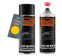 TRISTARcolor Peinture voiture Kit bombes de peinture 2K pour Citroen EBW Jaune Hertz C25 Peinture de base 2 composants vernis clair aérosol