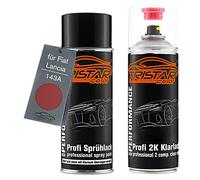 TRISTARcolor Peinture voiture Kit bombes de peinture 2K pour Fiat/Lancia 143A Rosso Ravenna Peinture de base 2 composants vernis clair aérosol