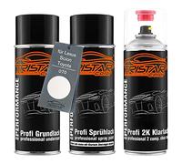 TRISTARcolor Peinture voiture Kit bombes de peinture 2K pour Lexus/Scion/Toyota 070 White Crystal Shine Metallic Peinture de fond peinture de base vernis clair 2 composants aérosol