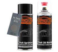 TRISTARcolor Peinture voiture Kit bombes de peinture 2K pour Seat S7U Gris Sombra Metallic Peinture de base 2 composants vernis clair aérosol