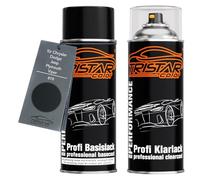 TRISTARcolor Peinture voiture Kit bombes de peinture pour Chrysler/Dodge/Jeep/Plymouth/Viper 876 Carbon Black Metallic Peinture de base vernis clair aérosol 400 ml