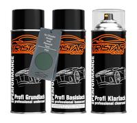 TRISTARcolor Peinture voiture Kit bombes de peinture pour Chrysler/Dodge/Jeep/Plymouth/Viper PG3 Emerald Green Perl X. Peinture de fond de base vernis clair aérosol 400 ml