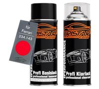TRISTARcolor Peinture voiture Kit bombes de peinture pour Ferrari 234.143 Rosso Formula 1 Peinture de base vernis clair aérosol 400 ml