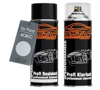 TRISTARcolor Peinture voiture Kit bombes de peinture pour Ford 4QKC Reflex Silver Metallic Peinture de base vernis clair aérosol 400 ml