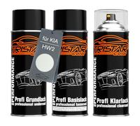 TRISTARcolor Peinture voiture Kit bombes de peinture pour KIA HW2 Deluxe White Perl Peinture de fond peinture de base vernis clair aérosol 400 ml