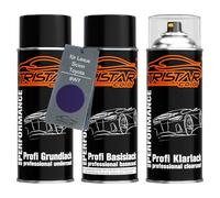 TRISTARcolor Peinture voiture Kit bombes de peinture pour Lexus/Scion/Toyota 8W7 Dark Blue Perl Metallic/Blue Crush Metallic Peinture de fond de base vernis clair aérosol 400 ml