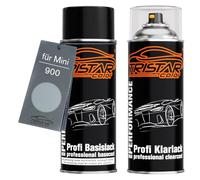 TRISTARcolor Peinture voiture Kit bombes de peinture pour Mini 900 Pure Silver Metallic Peinture de base vernis clair aérosol 400 ml