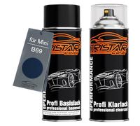 TRISTARcolor Peinture voiture Kit bombes de peinture pour Mini B69 Deep Blue Metallic Peinture de base vernis clair aérosol 400 ml