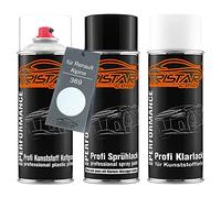 TRISTARcolor Peinture voiture Kit bombes de peinture pour pare-chocs en plastique pour Renault/Alpine 369 Blanc Glacier/Arktis Weiss