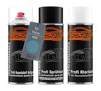 TRISTARcolor Peinture voiture Kit bombes de peinture pour pare-chocs en plastique pour Volvo 459 Dawn Blue Metallic primaire d'adhérence peinture de base vernis clair avec plastifiant