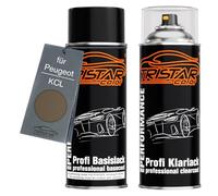 TRISTARcolor Peinture voiture Kit bombes de peinture pour Peugeot KCL Spirit Grey Nacre/Solid Bronze Nacre Peinture de base vernis clair aérosol 400 ml