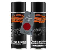 TRISTARcolor Peinture voiture Kit bombes de peinture pour Peugeot PY Rouge Rubi Nacre Metallic Peinture de fond peinture de base aérosol 400 ml