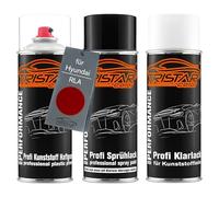 TRISTARcolor Peinture voiture Kit bombes de peinture pour plastique pour Hyundai RLA Cavendish Red Perl X. primaire d'adhérence peinture de base vernis clair avec plastifiant