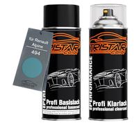 TRISTARcolor Peinture voiture Kit bombes de peinture pour Renault/Alpine 494 Bleu Corfou Metallic Peinture de base vernis clair aérosol 400 ml