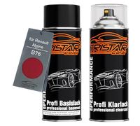 TRISTARcolor Peinture voiture Kit bombes de peinture pour Renault/Alpine B76 Rojo Fuego Metallic/Rouge De Feu Metallic Peinture de base vernis clair aérosol 400 ml