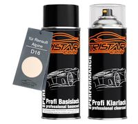 TRISTARcolor Peinture voiture Kit bombes de peinture pour Renault/Alpine D16 Blanc Ivoire Peinture de base vernis clair aérosol 400 ml