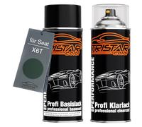 TRISTARcolor Peinture voiture Kit bombes de peinture pour Seat X6T Camouflage Green Metallic Peinture de base vernis clair aérosol 400 ml