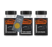 TRISTARcolor Peinture voiture Kit crayon de retouche peinture pour BMW C1P Galvanic Gold Metallic Peinture de fond peinture de base vernis clair 50 ml chacun