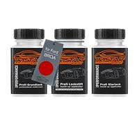 TRISTARcolor Peinture voiture Kit crayon de retouche peinture pour Ford BRQA Race Red/Rouge Racing Peinture de fond peinture de base vernis clair 50 ml chacun