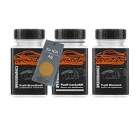 TRISTARcolor Peinture voiture Kit crayon de retouche peinture pour KIA A6 Dakar Yellow Metallic/Granadagelb Metallic Peinture de fond peinture de base vernis clair 50 ml chacun