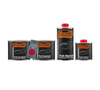 TRISTARcolor Peinture voiture Kit pot prêt à la pulvérisation pour Mercedes/Daimler Benz 589 Jupiterrot/Jupiter Red couche de fond + peinture de base + vernis clair 2K 1,75 L