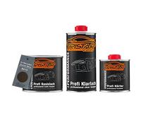 TRISTARcolor Peinture voiture Kit pot prêt à la pulvérisation pour Mercedes/Daimler Benz 8410 Erdbraun/Earth Brown Peinture de base + vernis clair 2K 1,25 L