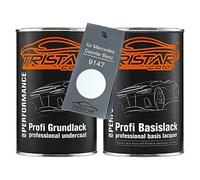 TRISTARcolor Peinture voiture Kit pot prêt à la pulvérisation pour Mercedes/Daimler Benz 9147 Branco Artico peinture de fond + peinture de base 2 litres 2000 ml