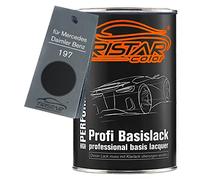 TRISTARcolor Peinture voiture Pot prêt à la pulvérisation pour Mercedes/Daimler Benz 197 Obsidianschwarz Metallic peinture de base 1 litre 1000 ml