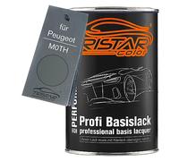 TRISTARcolor Peinture voiture Pot prêt à la pulvérisation pour Peugeot M0TH Gris Chateau Metallic/Gris Castillo Metallic peinture de base 1 litre 1000 ml