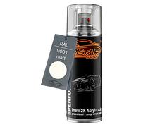 TRISTARcolor RAL 9001 Cremeweiss mat Bombe de peinture acrylique 2K aérosol peinture à vaporiser peinture à pulvériser 400 ml séchage rapide
