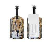 Triste Bébé Léopard Etiquettes à Bagages de Valises Voyage en Cuir Etiquette Nom Adresse ID Tags Drôle pour Les Garçons Filles(3PACK)