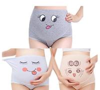 TRISTIN Coton 3 Pack Grossesse Grossesse sur Bump Smile Taille Haute sous-Vêtements Réglables Culotte/Slip d'allaitement