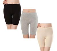 TRISTIN Lot de 3 Slipshort en Coton pour Femmes Anti-frottements à Jambes Longues sous-vêtements de sécurité sous-vêtements pour garçons Leggings pour sous-Robes